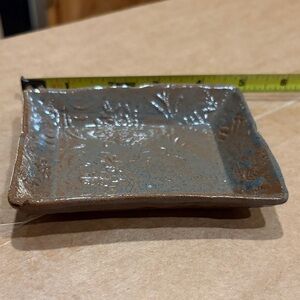 Handcrafted transparent blue Ceramic Dish